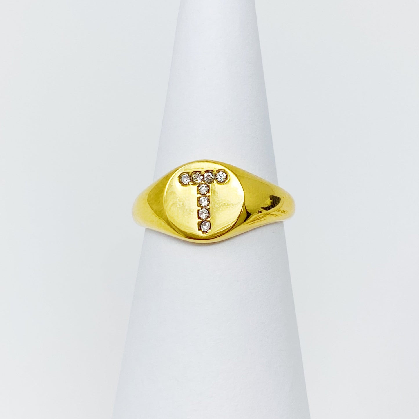 Shine Me Initial Ring - Aaria Tees