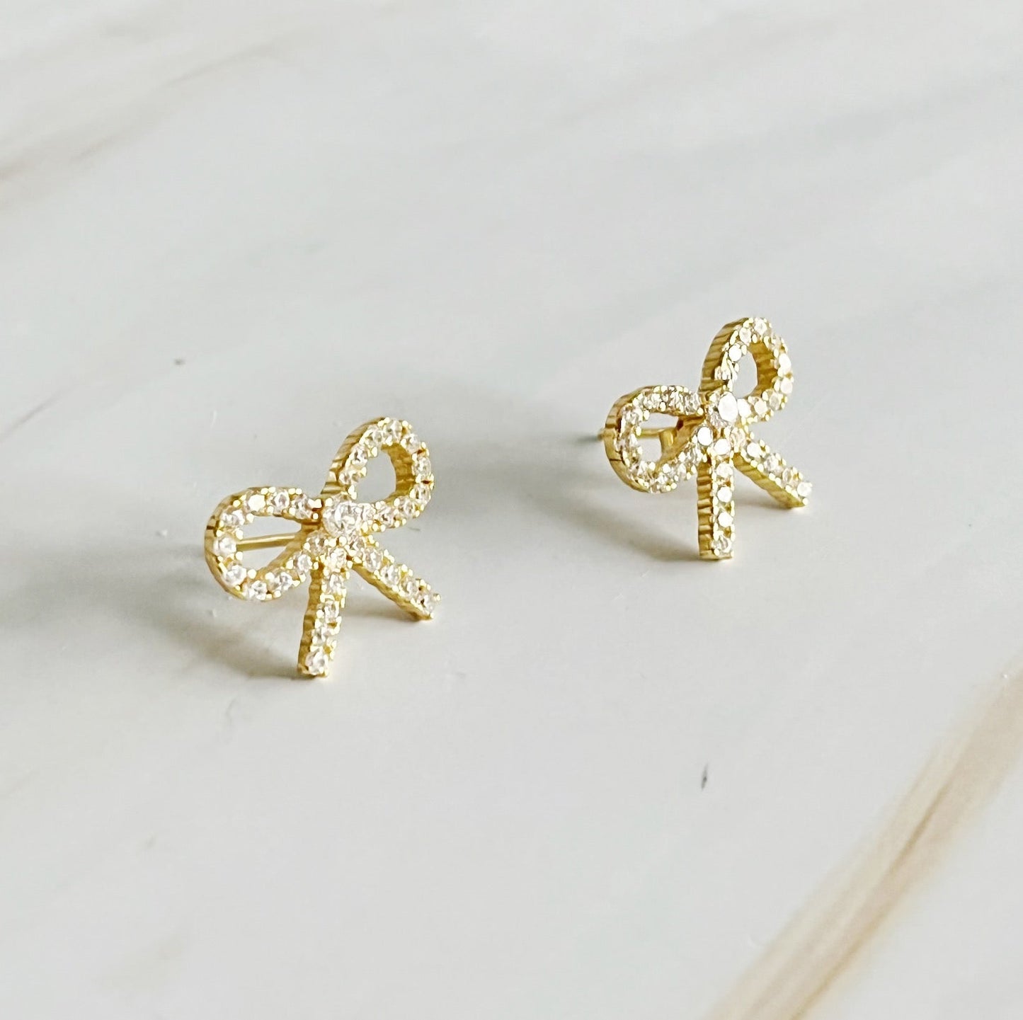 Shine Mini Bow Sterling Silver Earrings