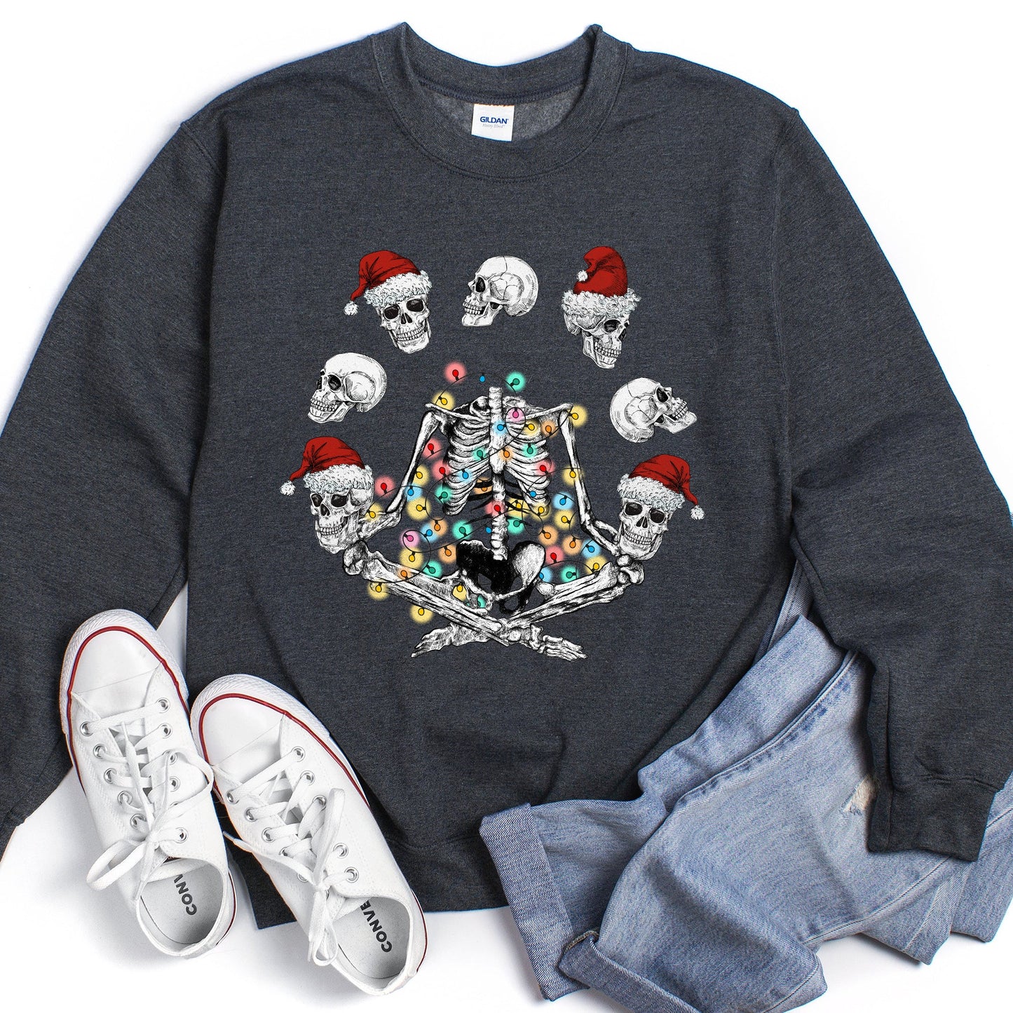 Skeleton Christmas, Juggling, Yoga Sweatshirt