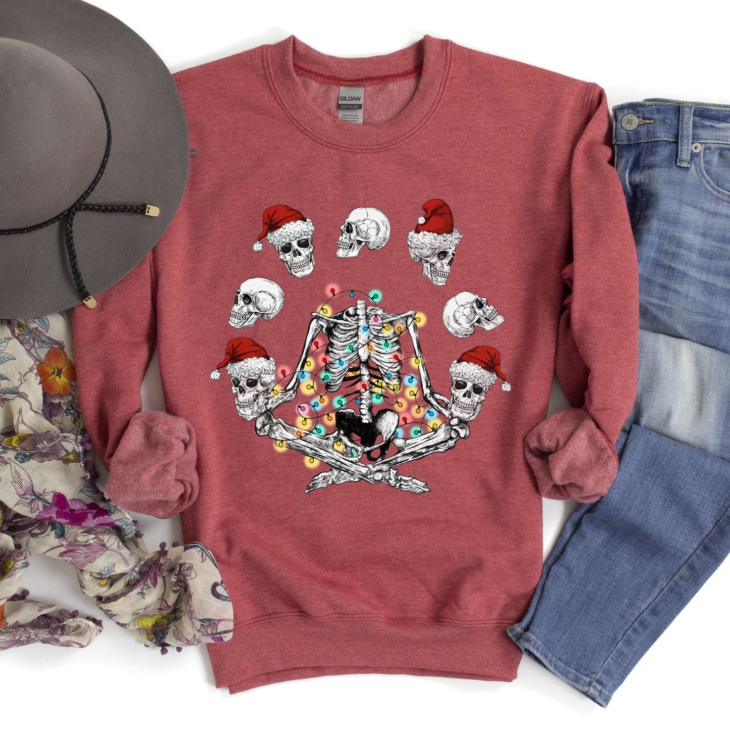 Skeleton Christmas, Juggling, Yoga Sweatshirt