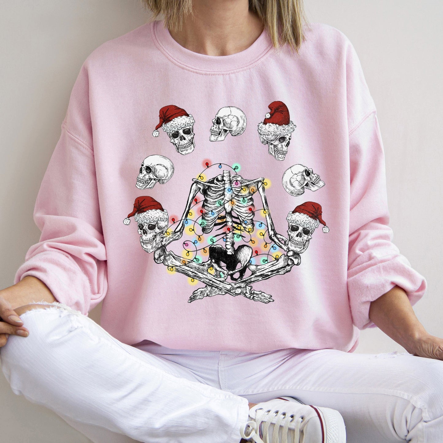 Skeleton Christmas, Juggling, Yoga Sweatshirt