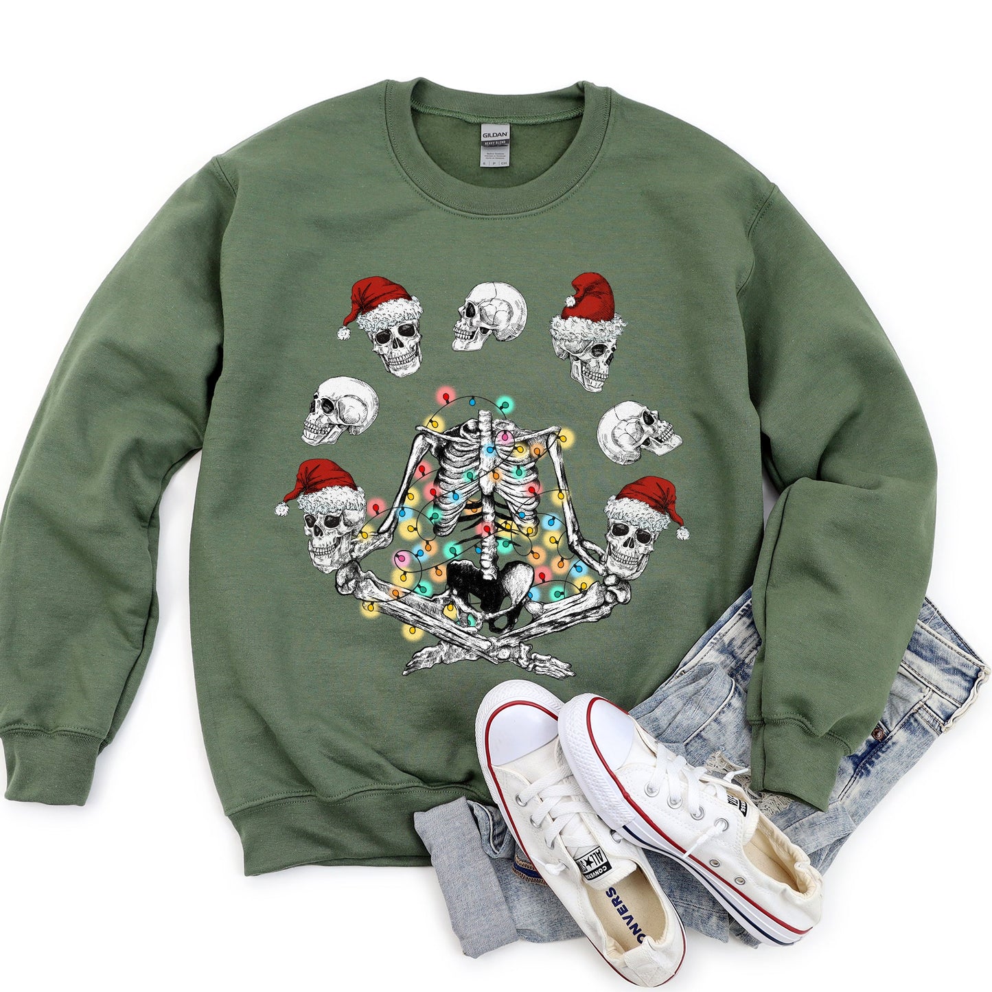 Skeleton Christmas, Juggling, Yoga Sweatshirt