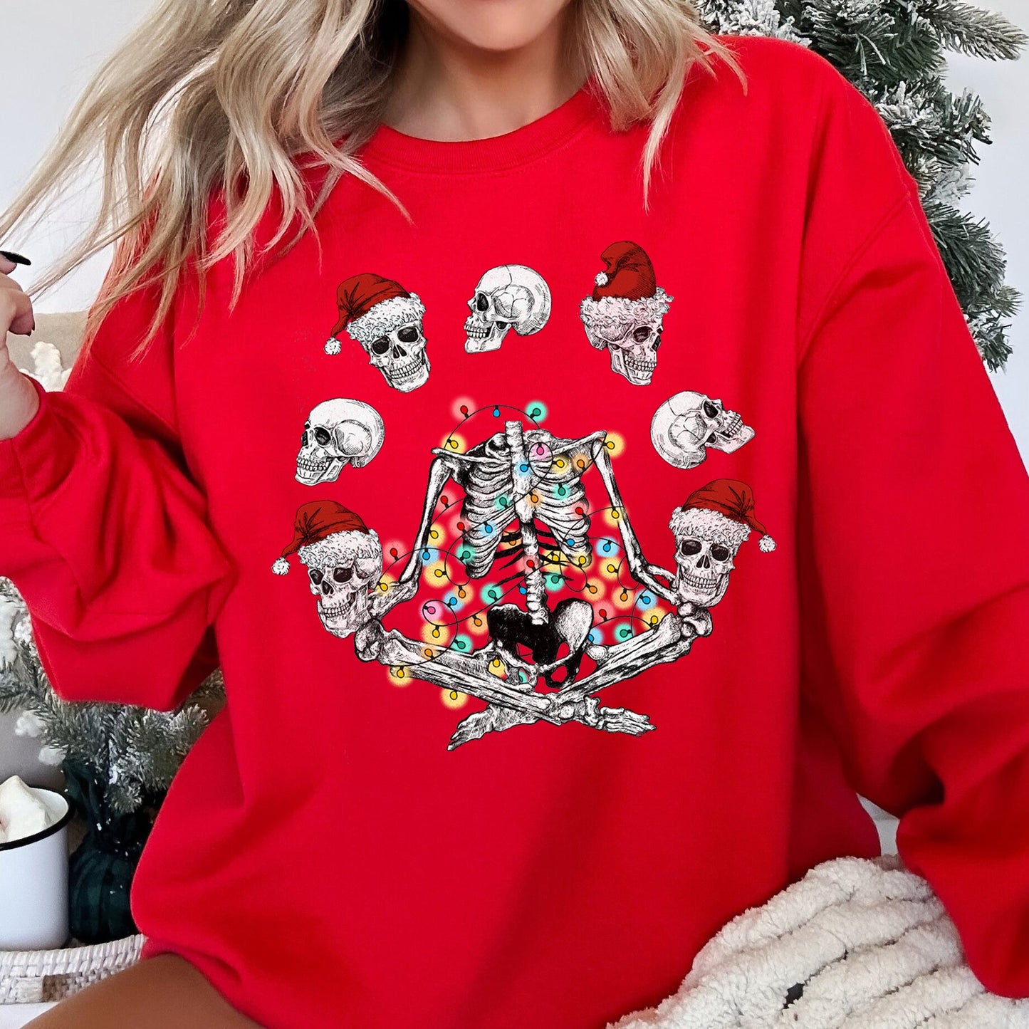 Skeleton Christmas, Juggling, Yoga Sweatshirt