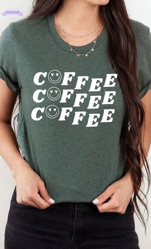 Smiley Coffee Graphic Tee - Aaria Tees