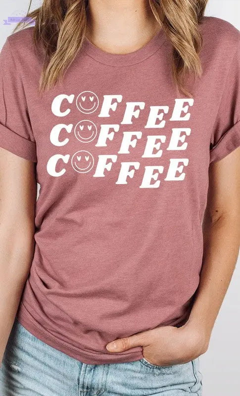 Smiley Coffee Graphic Tee - Aaria Tees