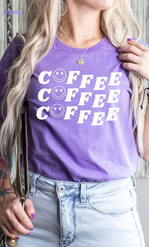 Smiley Coffee Graphic Tee - Aaria Tees