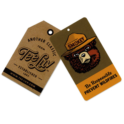 Smokey Bear Please Be Careful Prevent Wildfires Ringer T-Shirt - Gray and Black