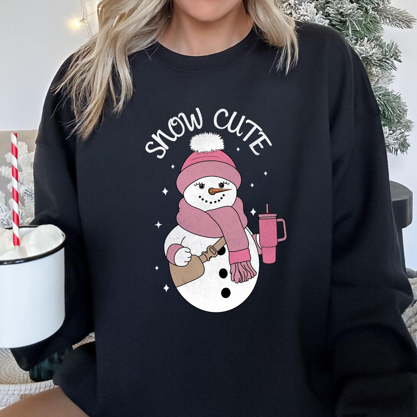 Snow Cute, Bougie Snowman Christmas Sweatshirt