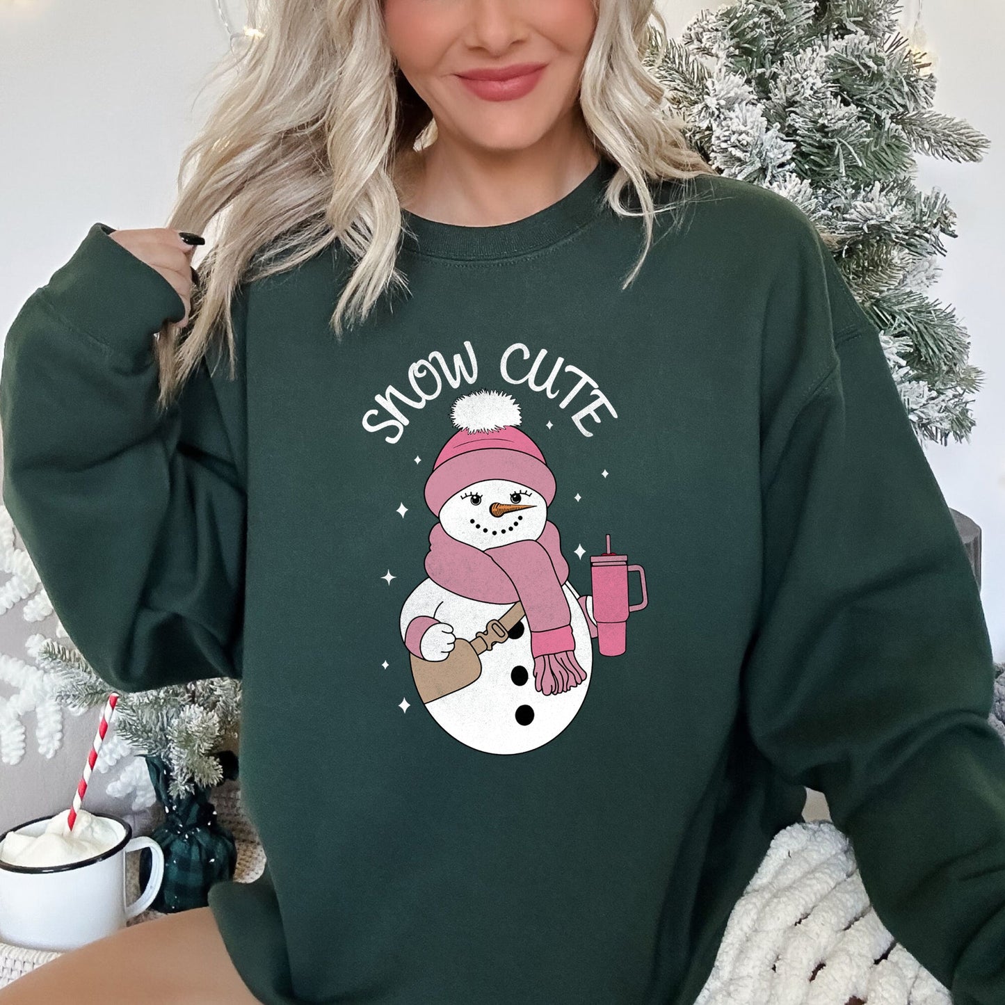 Snow Cute, Bougie Snowman Christmas Sweatshirt