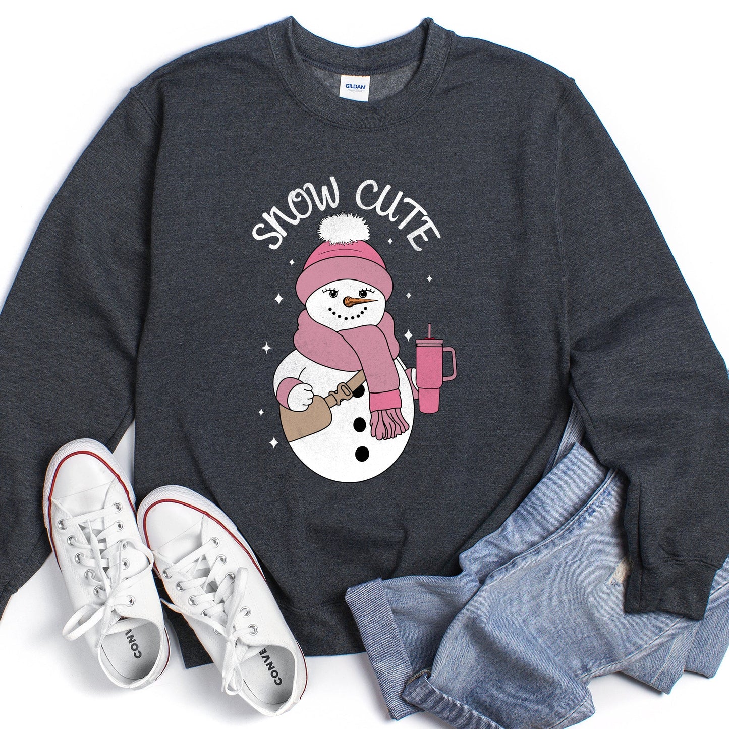 Snow Cute, Bougie Snowman Christmas Sweatshirt