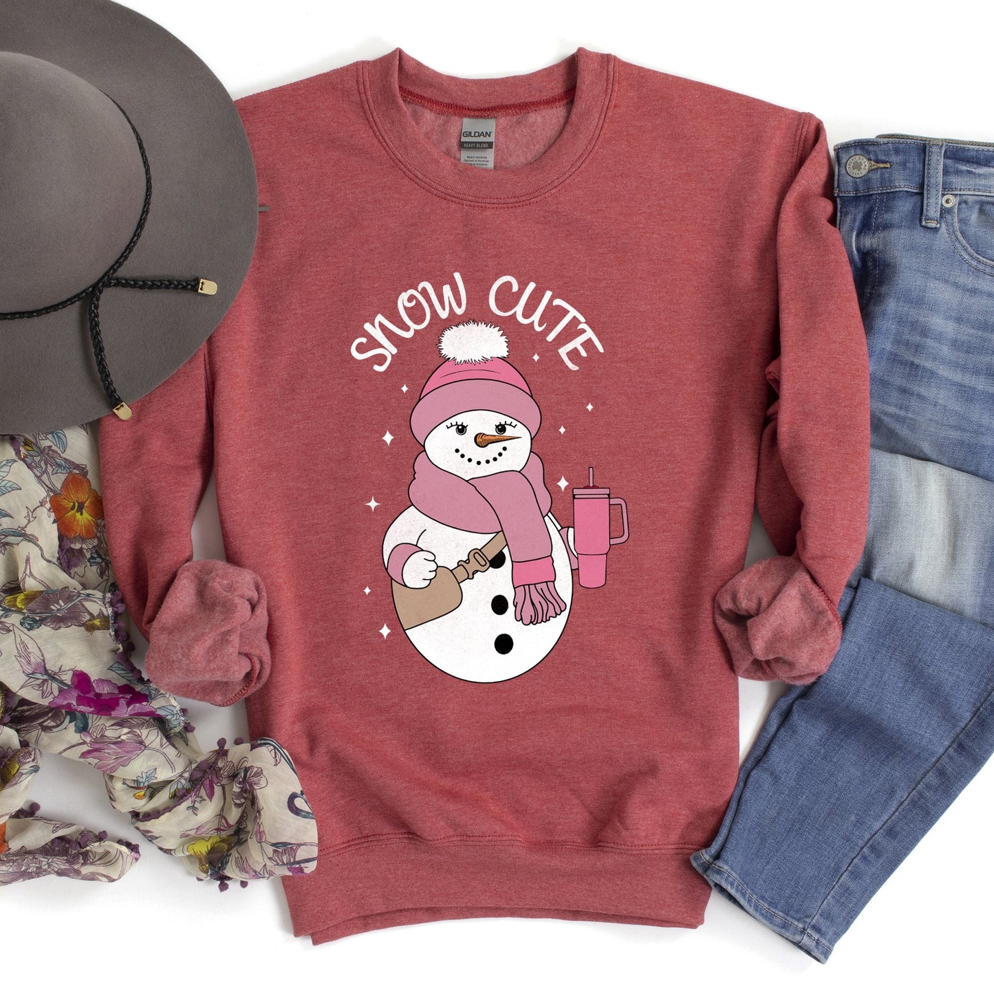 Snow Cute, Bougie Snowman Christmas Sweatshirt