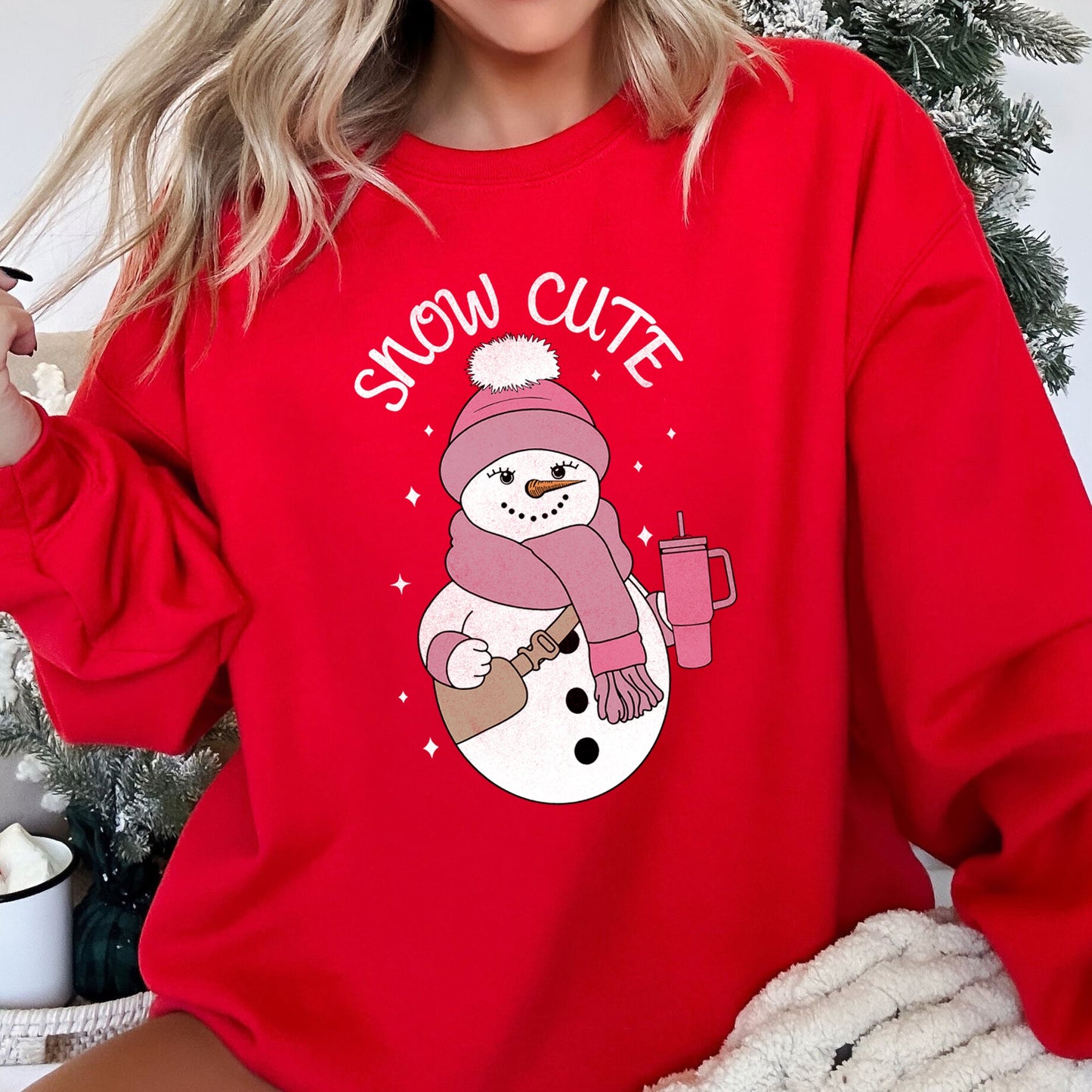 Snow Cute, Bougie Snowman Christmas Sweatshirt