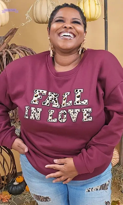 Soft Ideal Chenille Fall in Love Sweatshirt - Aaria Tees