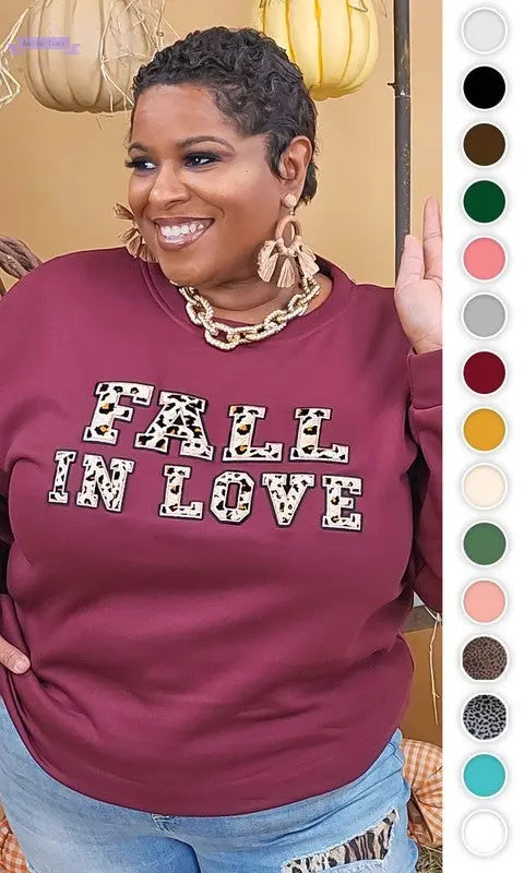 Soft Ideal Chenille Fall in Love Sweatshirt - Aaria Tees