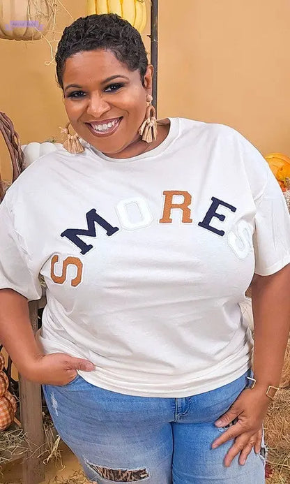 Soft Ideal Chenille Smores Graphic T-Shirt - Aaria Tees