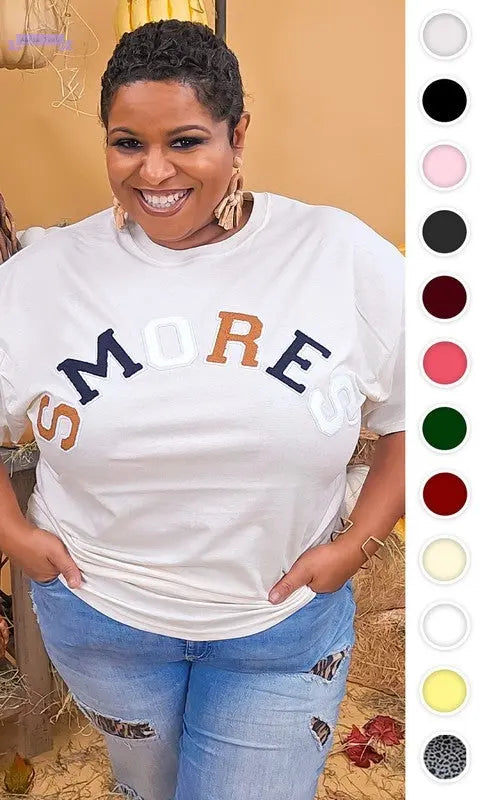 Soft Ideal Chenille Smores Graphic T-Shirt - Aaria Tees