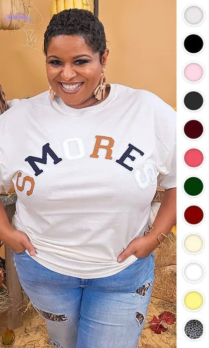 Soft Ideal Chenille Smores Graphic T-Shirt - Aaria Tees