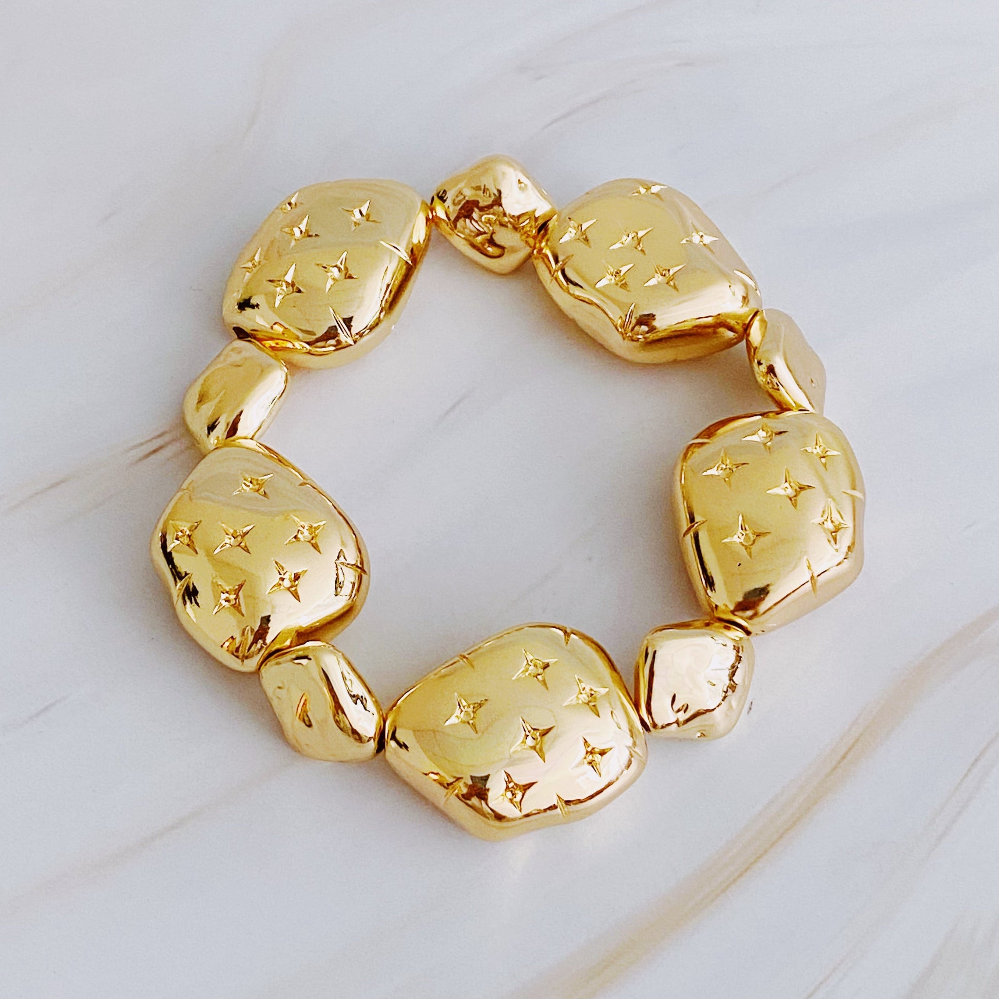 Starlight Golden Pebble Stretch Bracelet - Aaria Tees