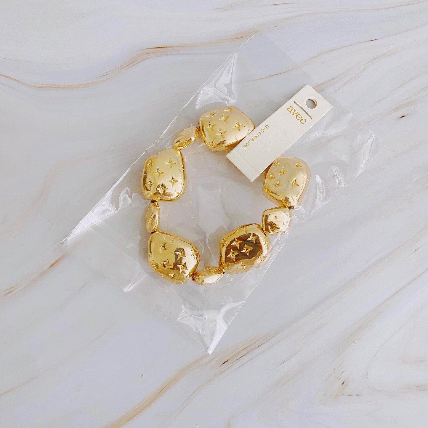 Starlight Golden Pebble Stretch Bracelet - Aaria Tees