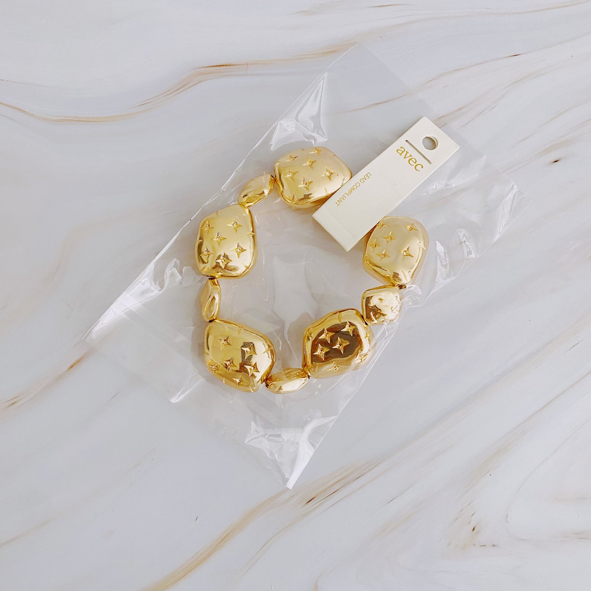 Starlight Golden Pebble Stretch Bracelet - Aaria Tees