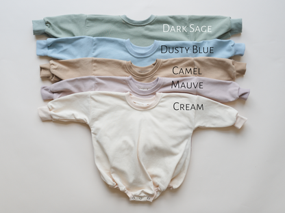 Pumpkin Sweatshirt Romper - Cream or Orange