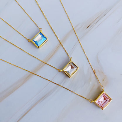Sweet Square Pendant Necklace - Aaria Tees