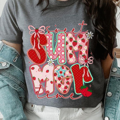 Sweet Summertime Graphic Tee – Cute Retro Summer T-Shirt, Aesthetic Beach Vibes, Casual Trendy Outfit