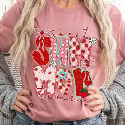 Sweet Summertime Graphic Tee – Cute Retro Summer T-Shirt, Aesthetic Beach Vibes, Casual Trendy Outfit