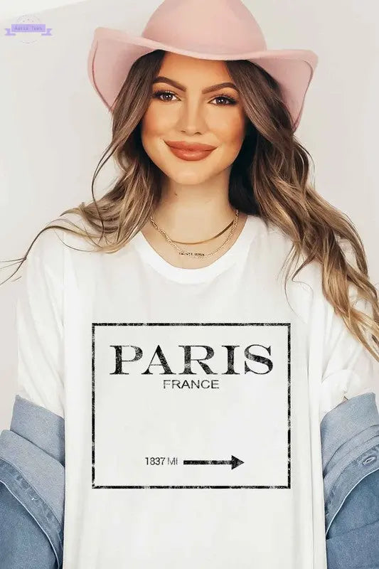 PARIS FRANCE GRAPHIC PLUS SIZE TEE / T-SHIRT - Aaria Tees