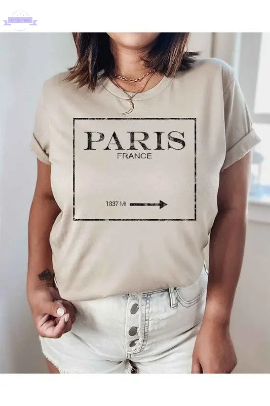 PARIS FRANCE GRAPHIC PLUS SIZE TEE / T-SHIRT - Aaria Tees