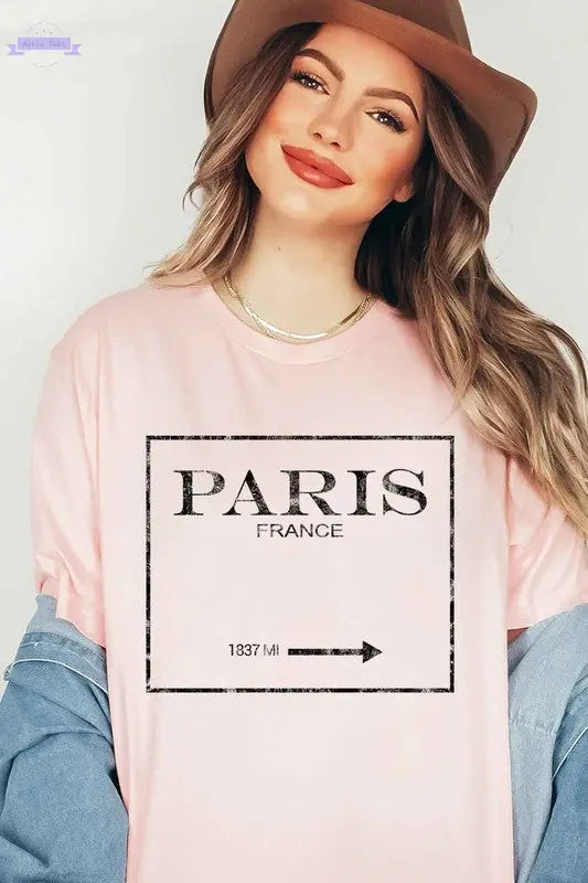PARIS FRANCE GRAPHIC PLUS SIZE TEE / T-SHIRT - Aaria Tees