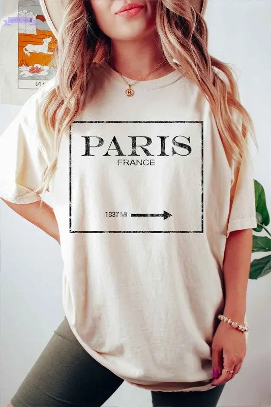 PARIS FRANCE GRAPHIC PLUS SIZE TEE / T-SHIRT - Aaria Tees Aaria Tees
