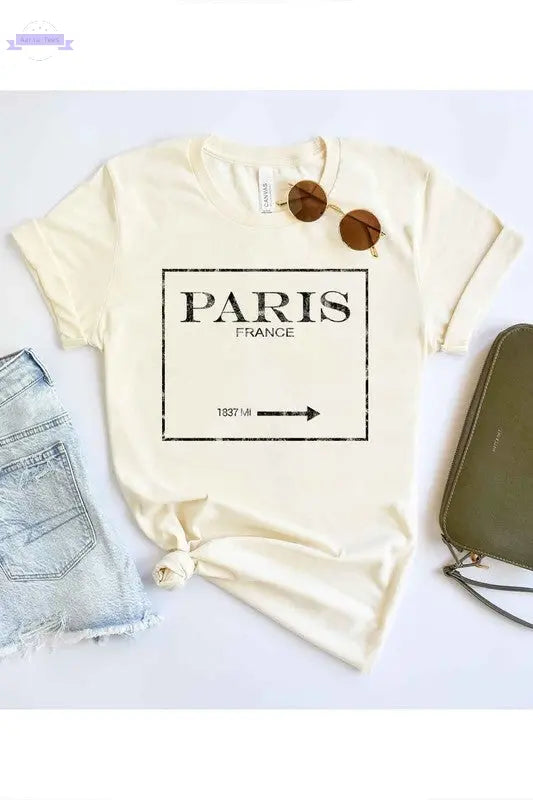 PARIS FRANCE GRAPHIC PLUS SIZE TEE / T-SHIRT - Aaria Tees