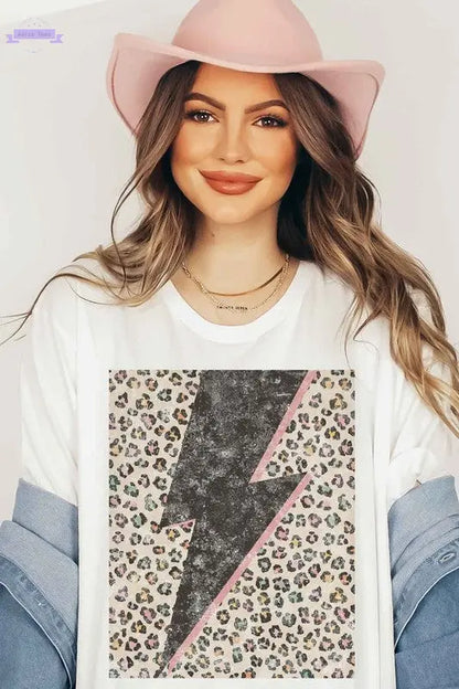 LEOPARD LIGHTNING GRAPHIC TEE / T-SHIRT - Aaria Tees