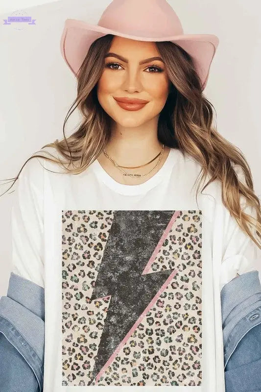 LEOPARD LIGHTNING GRAPHIC TEE / T-SHIRT - Aaria Tees