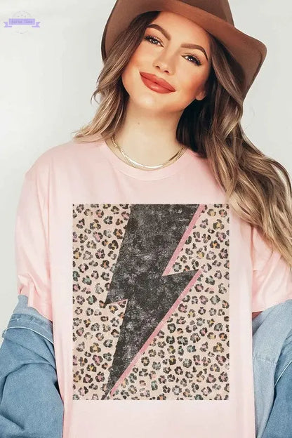 LEOPARD LIGHTNING GRAPHIC TEE / T-SHIRT - Aaria Tees