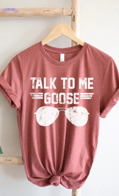 Talk to Me Goose White Ink Graphic Tee PLUS - Aaria Tees