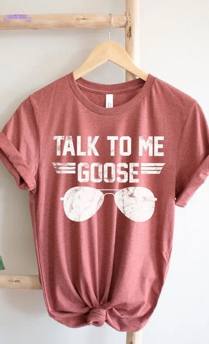 Talk to Me Goose White Ink Graphic Tee PLUS - Aaria Tees