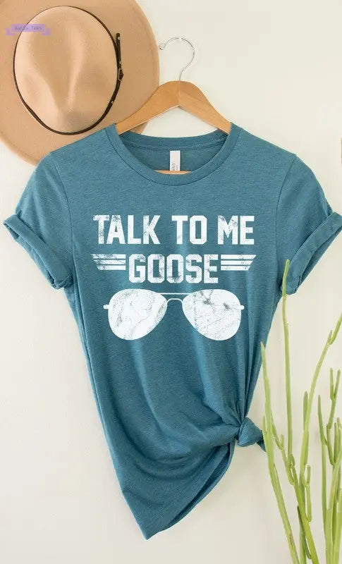 Talk to Me Goose White Ink Graphic Tee PLUS - Aaria Tees