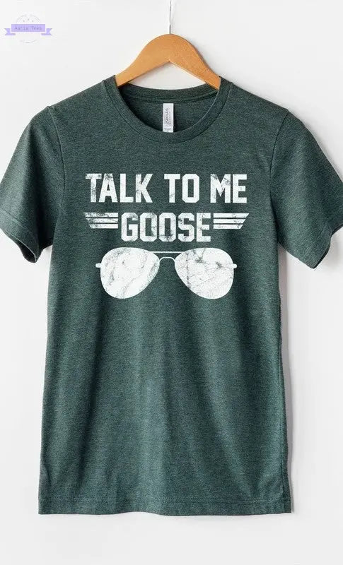 Talk to Me Goose White Ink Graphic Tee PLUS - Aaria Tees