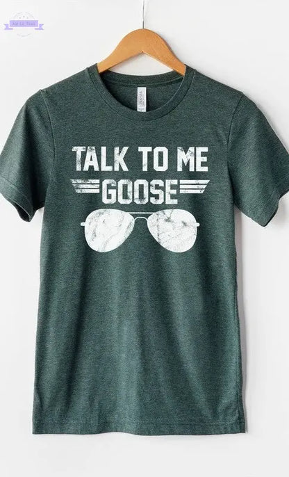 Talk to Me Goose White Ink Graphic Tee PLUS - Aaria Tees