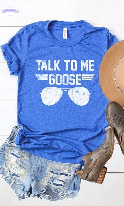 Talk to Me Goose White Ink Graphic Tee PLUS - Aaria Tees
