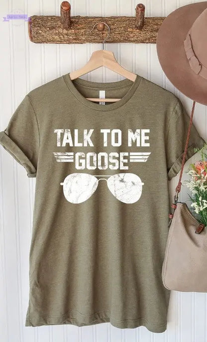 Talk to Me Goose White Ink Graphic Tee PLUS - Aaria Tees