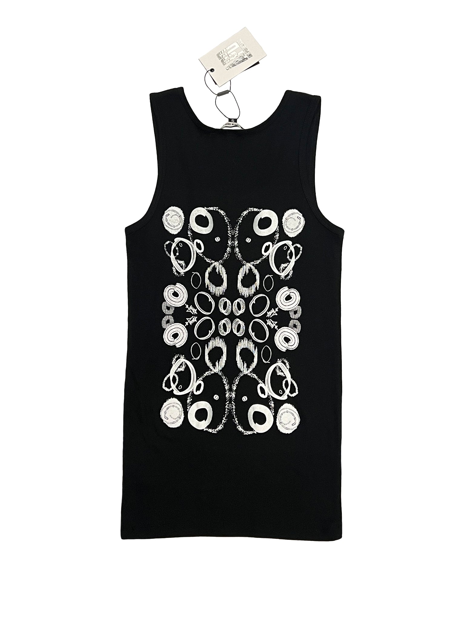 Tank Top with Custom Print Graphic in Black Cotton - Aaria Tees