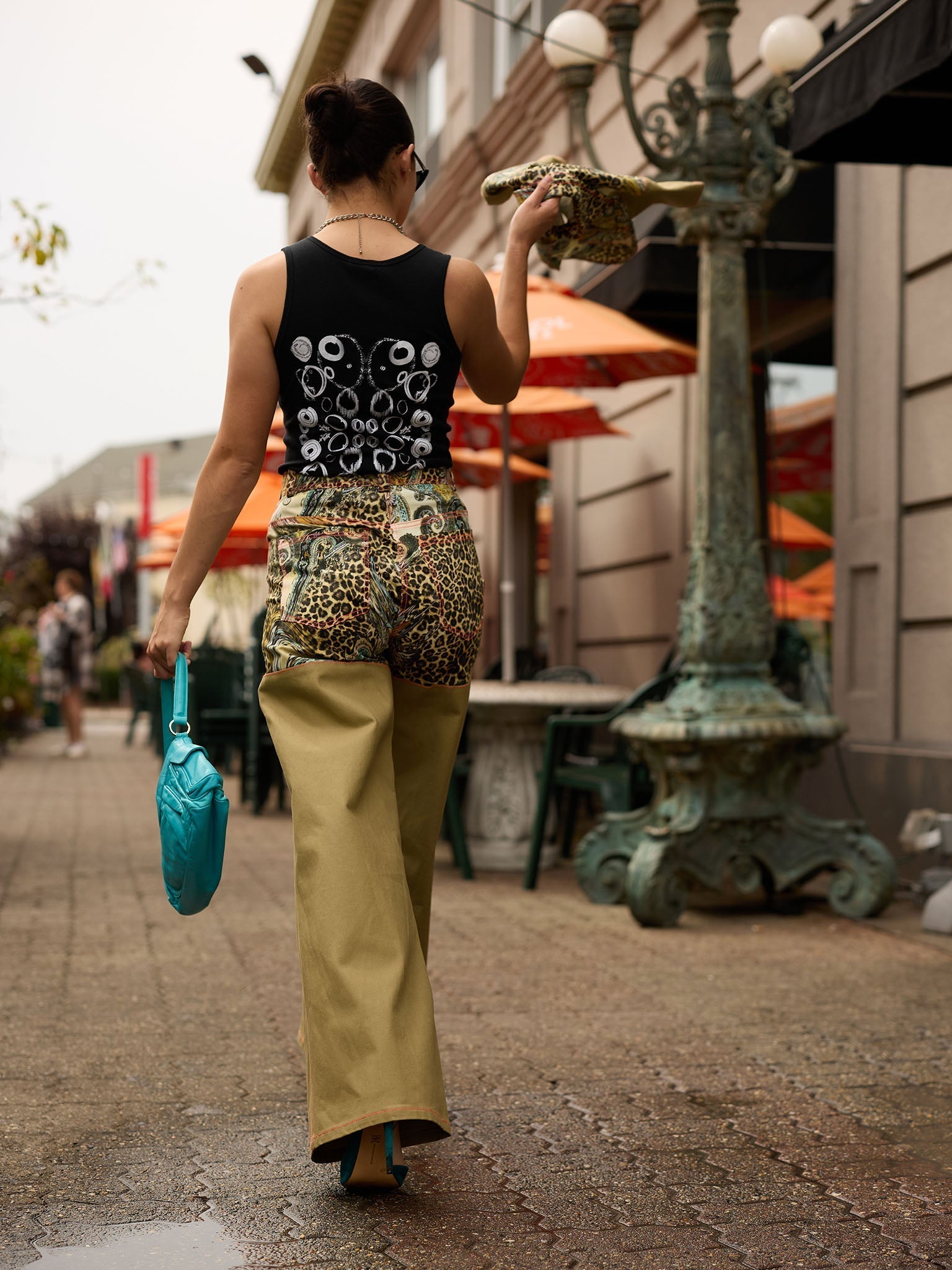 Tank Top with Custom Print Graphic in Black Cotton - Aaria Tees
