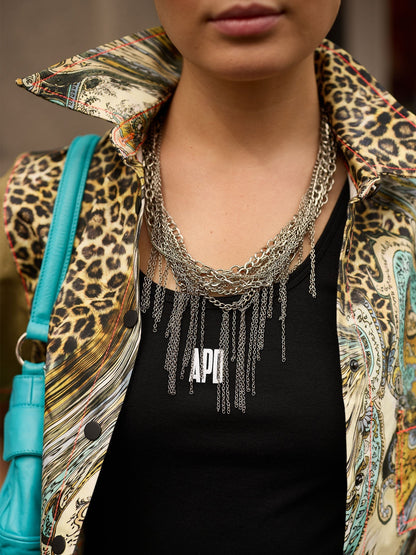 Tank Top with Custom Print Graphic in Black Cotton - Aaria Tees