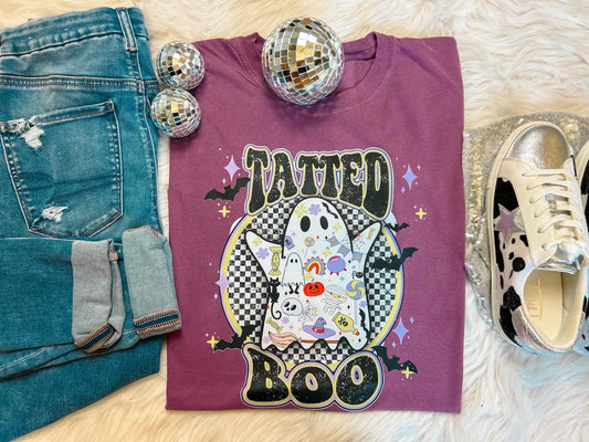 Tatted Boo Graphic Tee, Comfort Colors - Aaria Tees