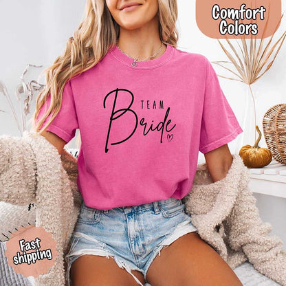 Team Bride Comfort Colors Shirts – Bride, Bridesmaid, Bachelorette Party & Proposal Gift Tees