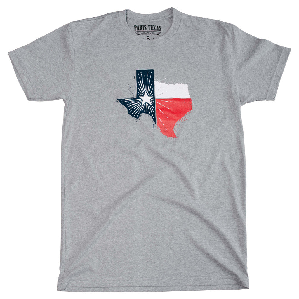 Texas State Flag T-Shirt - Heather Gray
