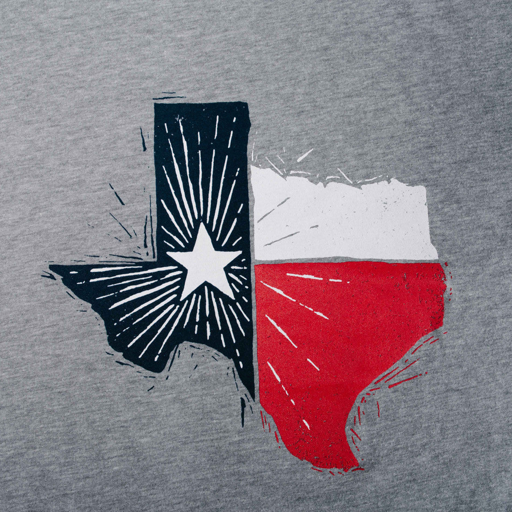 Texas State Flag T-Shirt - Heather Gray